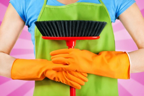 Clean reception area maintained by office cleaners in W6