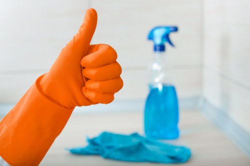 Professional cleaner in W6 preparing a tidy living room