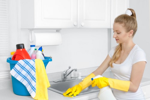 Deep cleaning bathroom during end of tenancy cleaning in W6